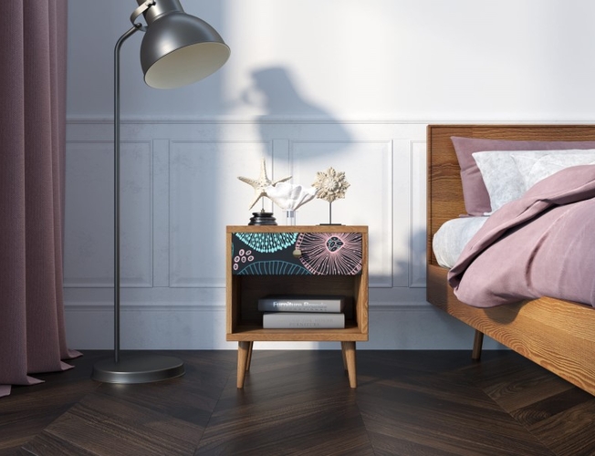 Тумбочка Berber с открытой полкой 32 принт (Арт BB33/Print_32)