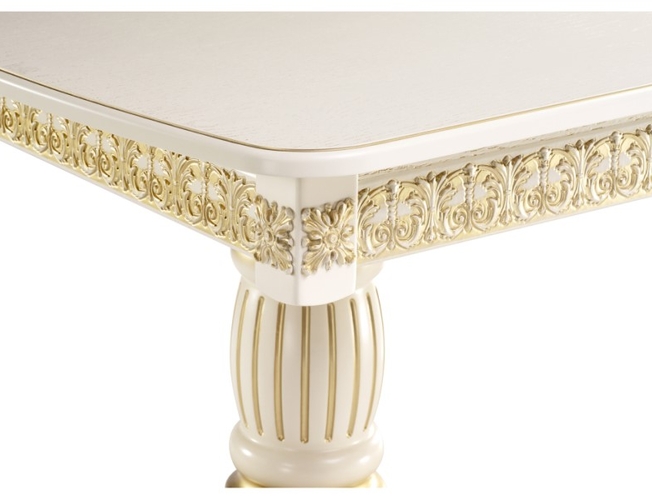 Деревянный стол Морнит слоновая кость/золото (Арт.515969)