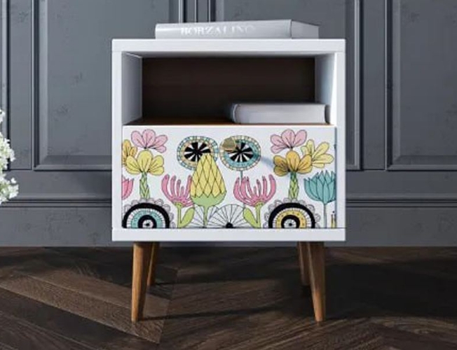 Тумбочка Berber с одним ящиком 3 принт (Арт BB06/Print_03)