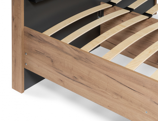 Кровать Тхан дуб крафт золотой / антрацит