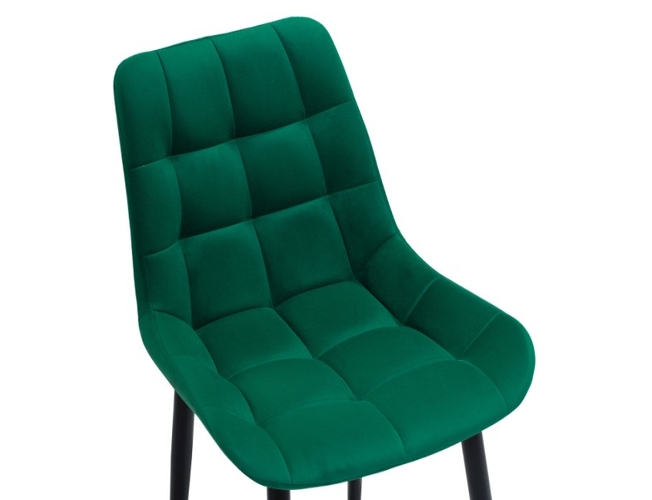 Стул на металлокаркасе Челси велюр зеленый/черный (Арт.502089)