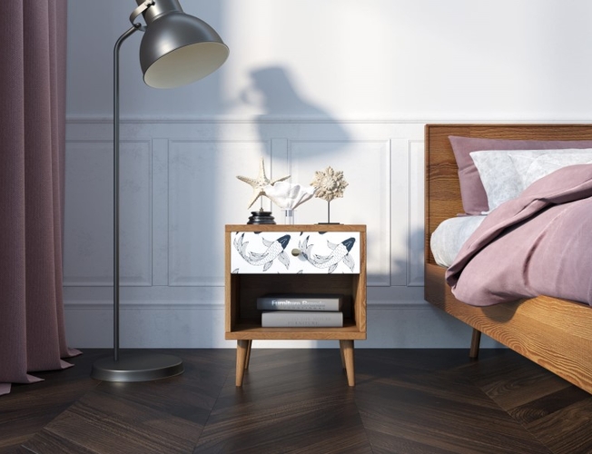 Тумбочка Berber с открытой полкой 36 принт (Арт BB33/Print_36)