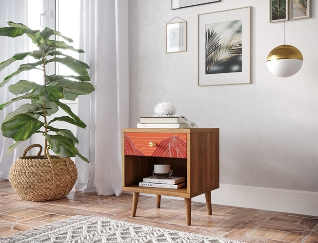 Тумбочка Berber с открытой полкой 49 принт (Арт BB33/Print_49)