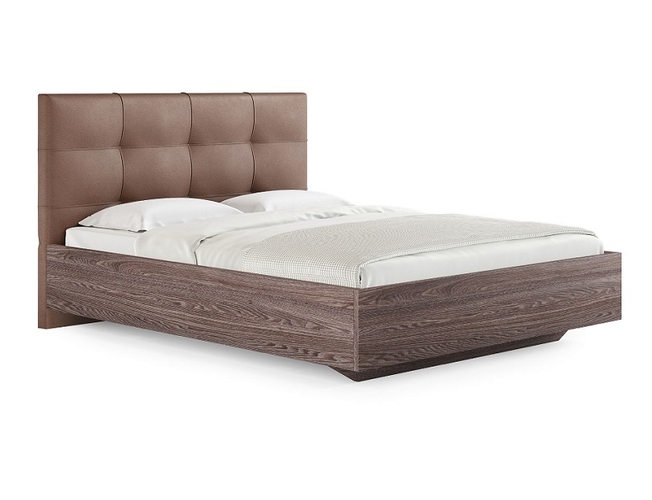 Кровать Victoria Сонум экокожа кофе, ЛДСП анкор