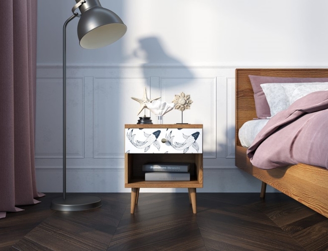 Тумбочка Berber с открытой полкой 36 принт (Арт BB33/Print_36)