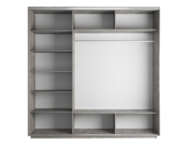 Шкаф-купе Экспресс Люкс 3-х дверный (Фото №1017 Буквы), Бетон