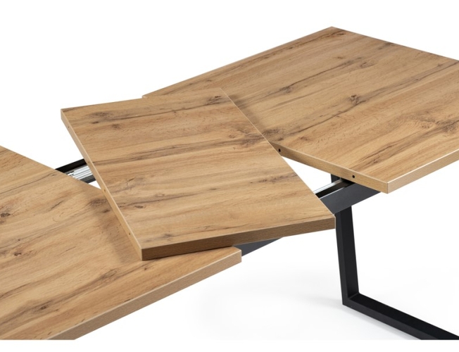 Стол раскладной Лота Лофт дуб вотан/ матовый черный (Арт.513033)