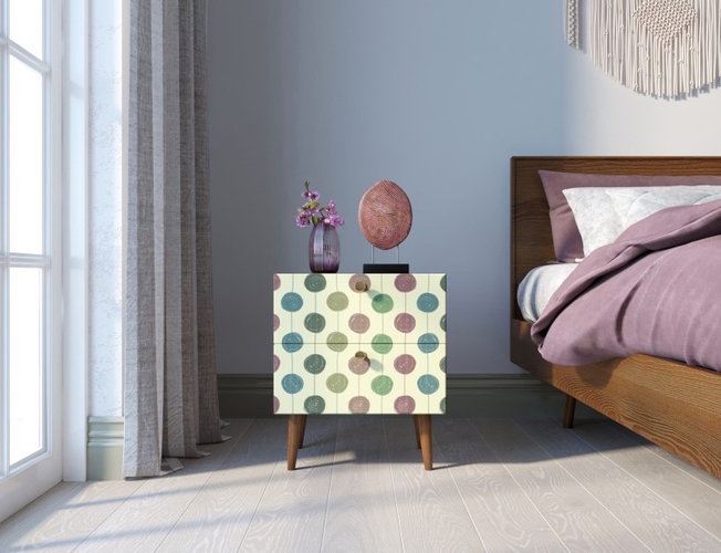 Тумбочка Berber с двумя ящиками 24 принт (Арт BB03/Print_24)