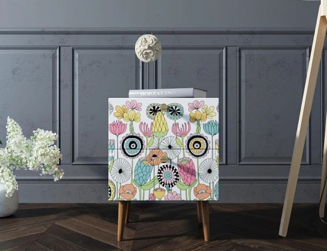 Тумбочка Berber с двумя ящиками 3 принт (Арт BB03/Print_03)