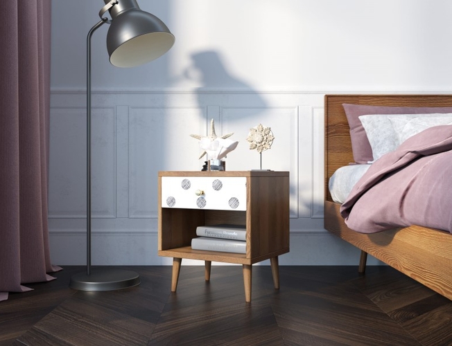 Тумбочка Berber с открытой полкой 35 принт (Арт BB33/Print_35)