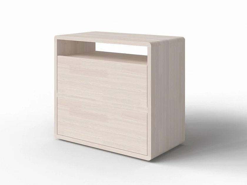 Белый комод Droom 2 - сосна (Масло-воск Беленый)